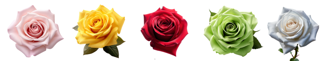 collection de Rose fleurs isoler sur transparent Contexte. ai génératif png