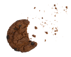 chocolate bolacha isolado com migalhas png