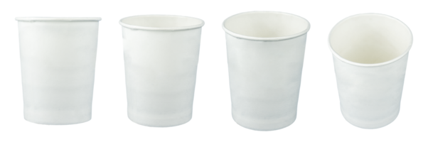 set of white cup paper coffee isolated png