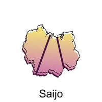 Map City of Saijo design, High detailed vector map - Japan Vector Design Template, suitable for your company