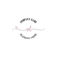 VL Initial logo monogram butterfly handwriting signature vector