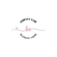 BO Initial logo monogram butterfly handwriting signature vector