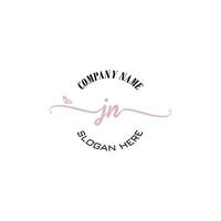 JN Initial logo monogram butterfly handwriting signature vector