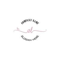 CL Initial logo monogram butterfly handwriting signature vector