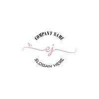 EJ Initial logo monogram butterfly handwriting signature vector