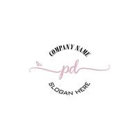 PD Initial logo monogram butterfly handwriting signature vector