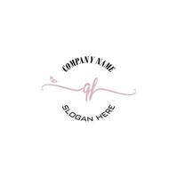 QF Initial logo monogram butterfly handwriting signature vector