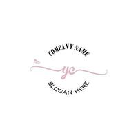 YC Initial logo monogram butterfly handwriting signature vector