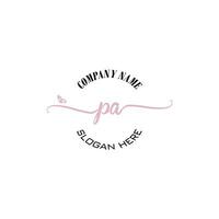 PA Initial logo monogram butterfly handwriting signature vector