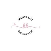 KB Initial logo monogram butterfly handwriting signature vector