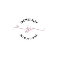 JP Initial logo monogram butterfly handwriting signature vector