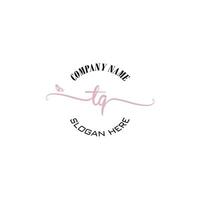 TQ Initial logo monogram butterfly handwriting signature vector