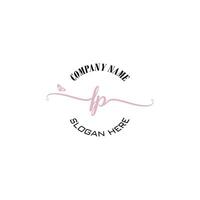 FP Initial logo monogram butterfly handwriting signature vector