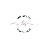 BQ Initial logo monogram butterfly handwriting signature vector