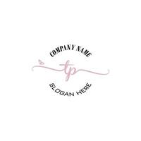 TP Initial logo monogram butterfly handwriting signature vector