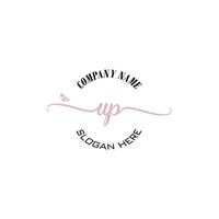 UP Initial logo monogram butterfly handwriting signature vector