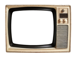 Vintage television with cut out screen on Isolated. AI Generative png