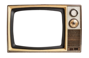 Vintage ▾ televisione con tagliare su schermo su isolato. ai generativo png