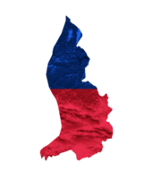 Liechtenstein carte drapeau ombragé le soulagement Couleur la taille carte 3d illustration png