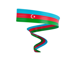 3d flagga av azerbaijan 3d skinande vinka flagga band, 3d illustration png