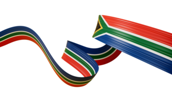 3d Flag Of South Africa, 3d Wavy Shiny South Africa Ribbon Flag , 3d illustration png