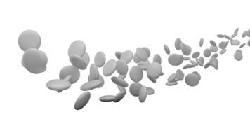 White coated Candies flowing in the air. Clay Render 3d illustration png