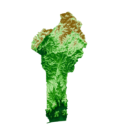 Benin topografisch kaart 3d realistisch kaart kleur 3d illustratie png