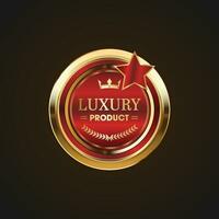 Luxury golden red badges and labels. Retro vintage circle badge design vector