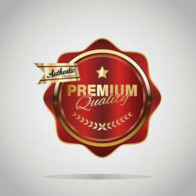 Luxury golden red badges and labels. Retro vintage circle badge design