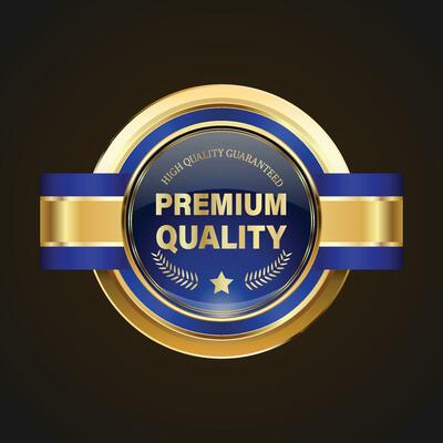 Luxury golden blue badges and labels. Retro vintage circle badge design