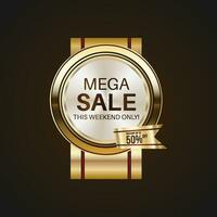 Luxury golden sale badges and labels. Retro vintage sale circle badge design vector