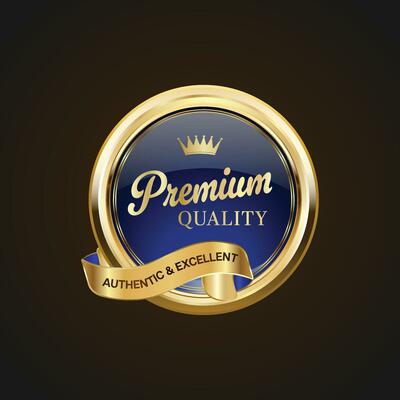 Luxury golden blue badges and labels. Retro vintage circle badge design