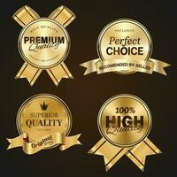 Luxury golden badges and labels. Retro vintage circle badge design vector