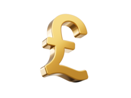 Sign of pound  3d illustration png