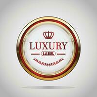 Luxury golden red badges and labels. Retro vintage circle badge design vector