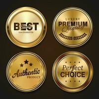 Luxury golden badges and labels. Retro vintage circle badge design vector