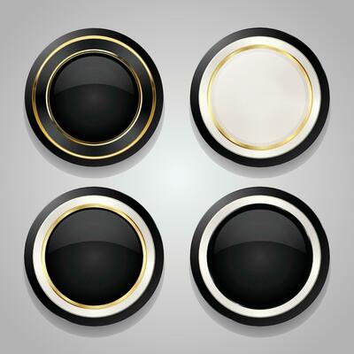 Luxury golden black badges and labels. Retro vintage circle badge design