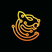 leopardo tecnología con circuito línea moderno logo, adecuado para tu empresa vector