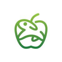 Rabbit Apple line simple Logo design, Abstract, designs concept, logos, logotype element for template. vector