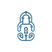 Padlock tech logo design vector,  padlock and circuit vector design. Cyber security logotype, suitable for your company