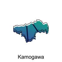 Map City of Kamogawa design, High detailed vector map - Japan Vector Design Template, suitable for your company