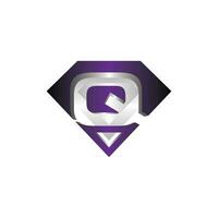 letter Q diamond logo elegant design, diamond icon template, suitable for your company vector