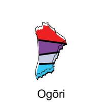 Map City of Ogori design, High detailed vector map - Japan Vector Design Template, suitable for your company