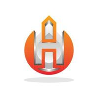 Letter H with Drop Water logo design, water drop and clean environment symbol, logotype element for template vector
