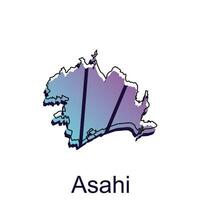 Map City of Asahi design, High detailed vector map - Japan Vector Design Template, suitable for your company