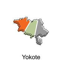 Map City of Yokote design, High detailed vector map - Japan Vector Design Template