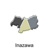 Map City of Inazawa design, High detailed vector map of Japan Vector Design Template, suitable for your company