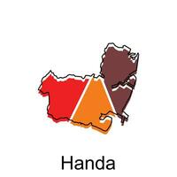 Map City of Handa design, High detailed vector map of Japan Vector Design Template, suitable for your company