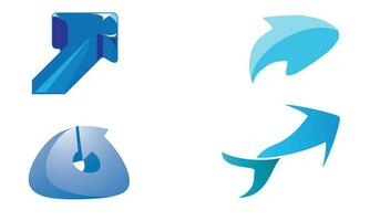 Blue Arrow Symbol Collection Vector Set