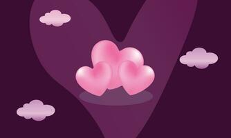 3D love icon vector background